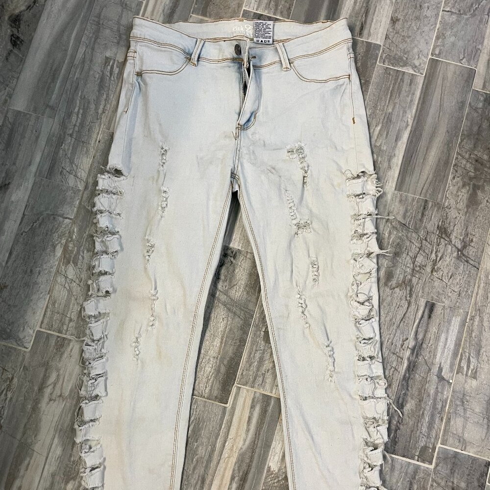 Pink Label Distressed Stretch Jeans